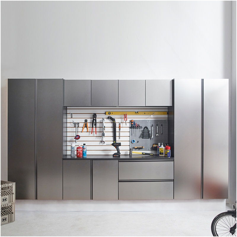 Metallic Grey Garage Cabinet Set A (7-Piece)