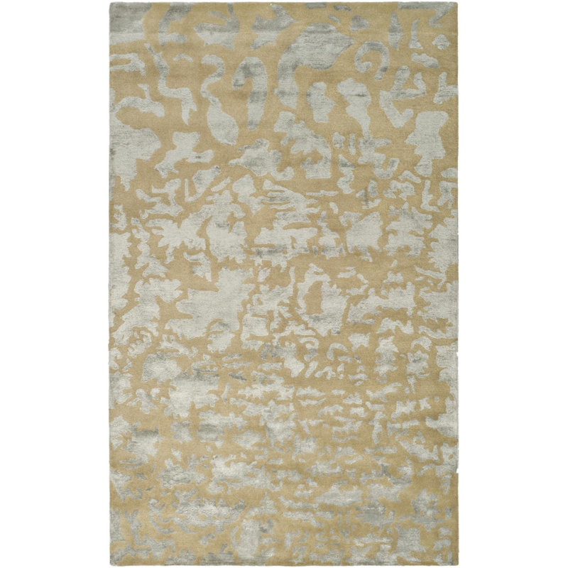 Jorie Hand Tufted Wool/Cotton/Viscose Abstract Rug in Taupe, Rectangle 2' x 3'