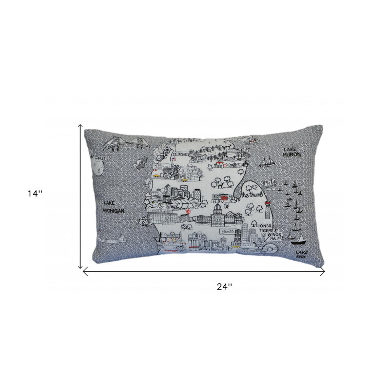 Coussin lombaire 25 po White Michigan, Crème