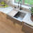 Self-Rimming 36" L x 22" W Farmhouse Kitchen Sink with Basket Strainer