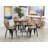 Pattie Acacia Round Solid Wood Top with Iron Base Dining Table
