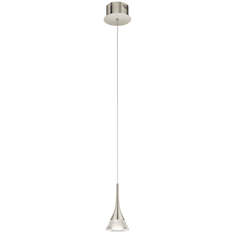 Luminaire suspendu conique 1 lumière Allsopp, Nickel brossé