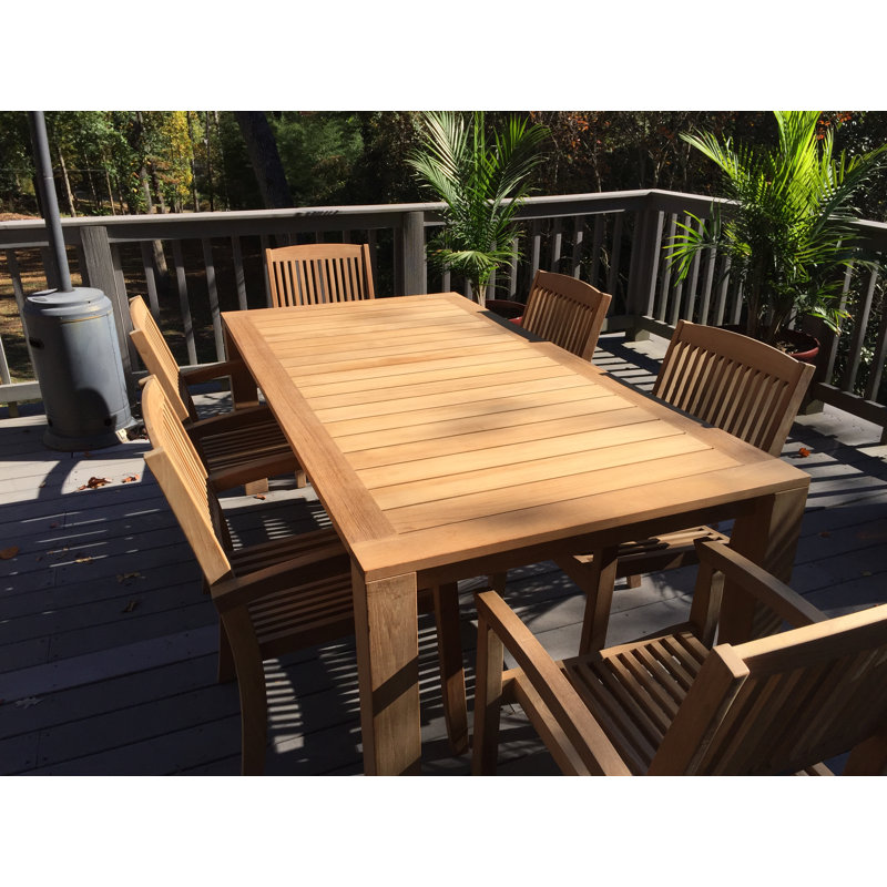 Rectangular Teak Extendable Outdoor Dining Table , in. W 39'' in. D, 30" H x 39" W x 102" L