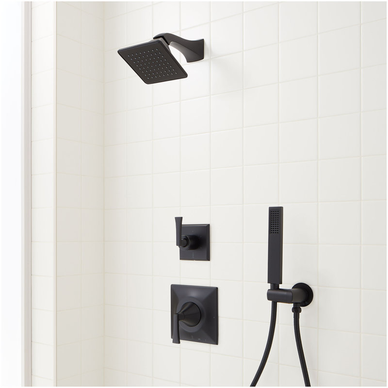 Vilamonte Pressure Balance Shower System with Hand Shower - Polished Nickel, Matte Black