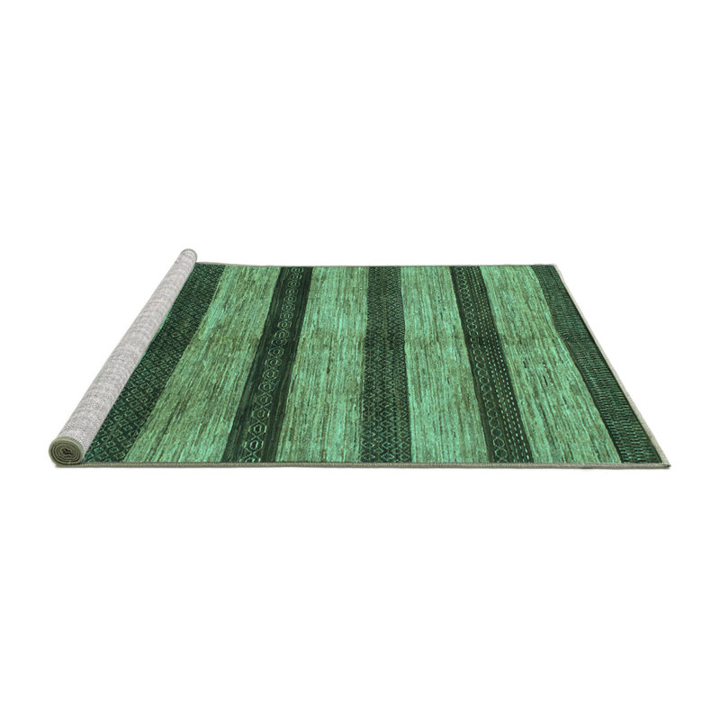 Harshavardhan Performance Striped Indoor Rug, Square 5' 