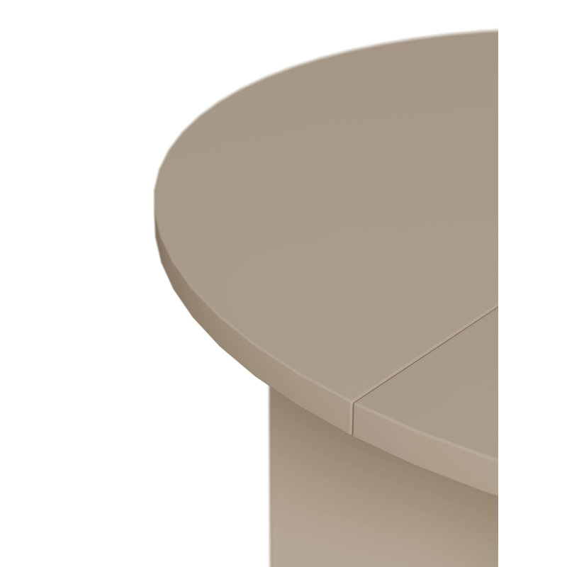 Extendable Round Dining Table, Beige