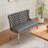 Velvet Double Dining Loveseat Bench, Kitchen & Dining Seating, 2-Seat Tufted Bench W/Handmade Buttons, Wing Back, Brushed Silver Stainless Steel Legs, Mid Century Modern-240665853