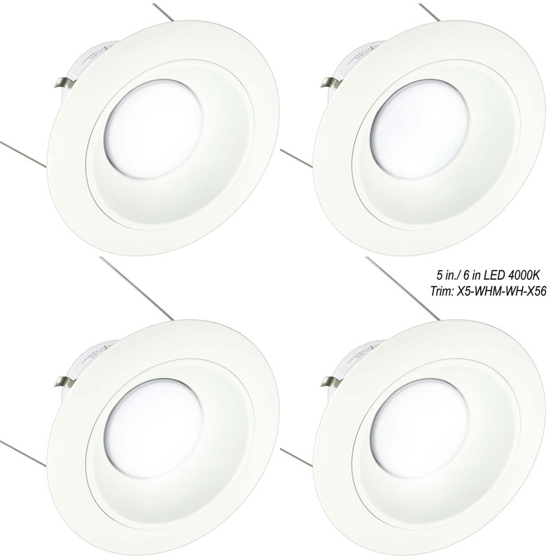 6.5'' Dimmable Air-Tight Standard Recessed Lighting Kit, White Multiplier/White Trim