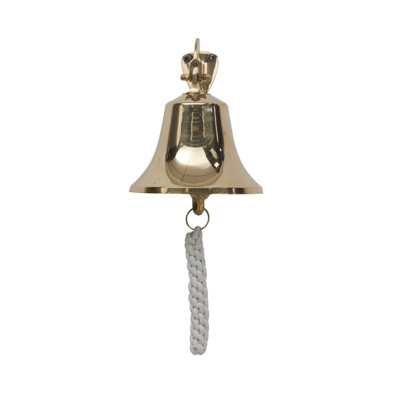 Cloche décorative en métal Schniepp, Or, H 6,1 po x l 7,65 po x P 6 po