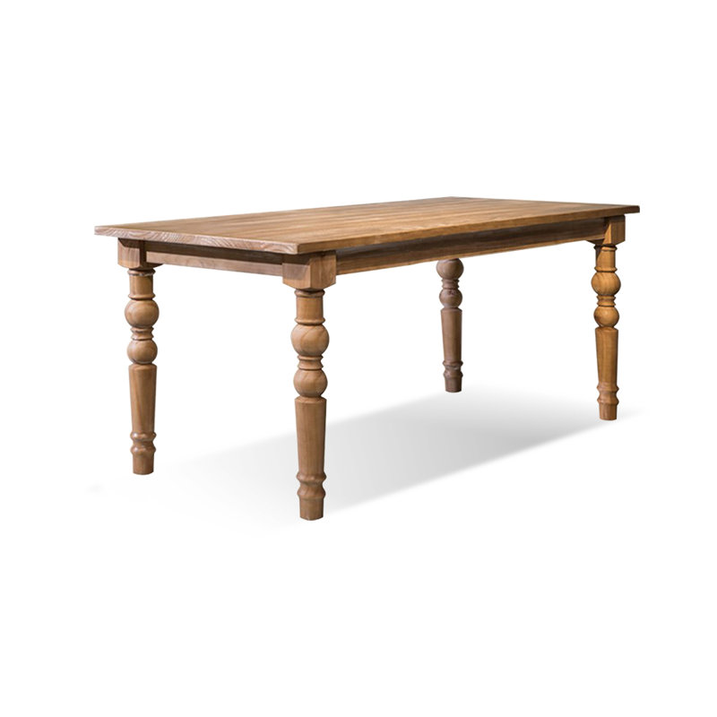 Table de salle à manger rectangulaire en bois massif, H 29,53 po x L 62,99 po x l 31,5 po