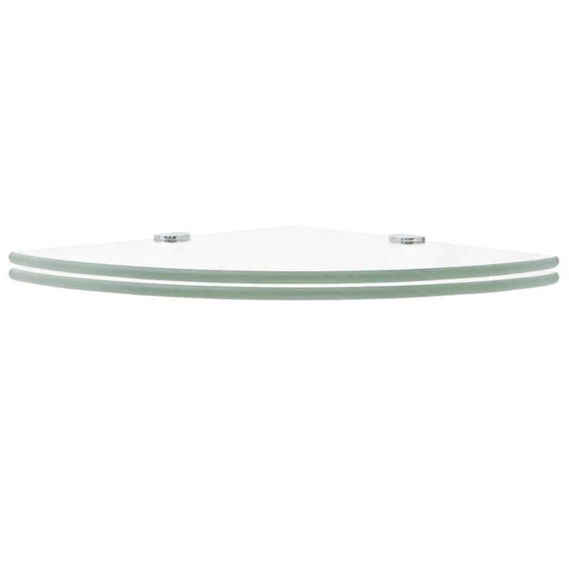 Mysha 2 Piece Glass Corner Shelf, 0.8cm H x 35cm W x 35cm D, Clear