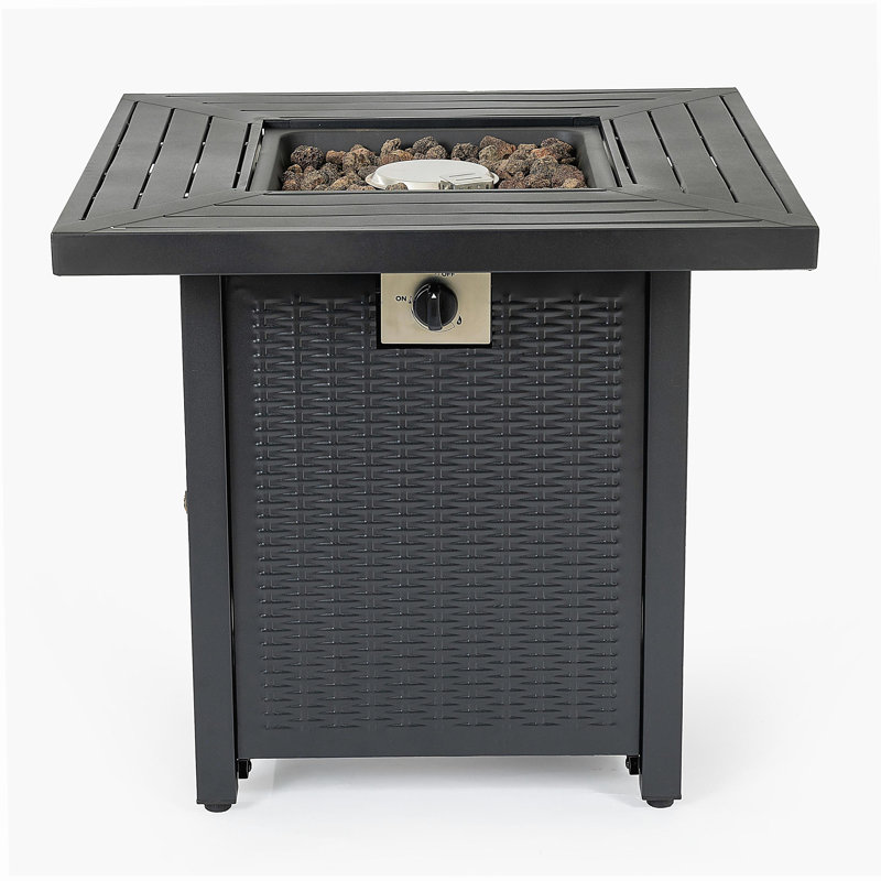 28-inch Iron Square Propane Fire Pit Table