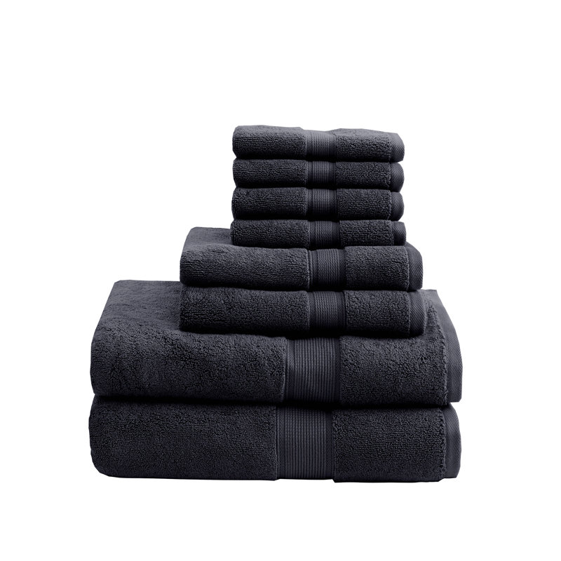 Kittanning Plush Mulit-Size Set, Black, Bath Sheets - 2 Pack