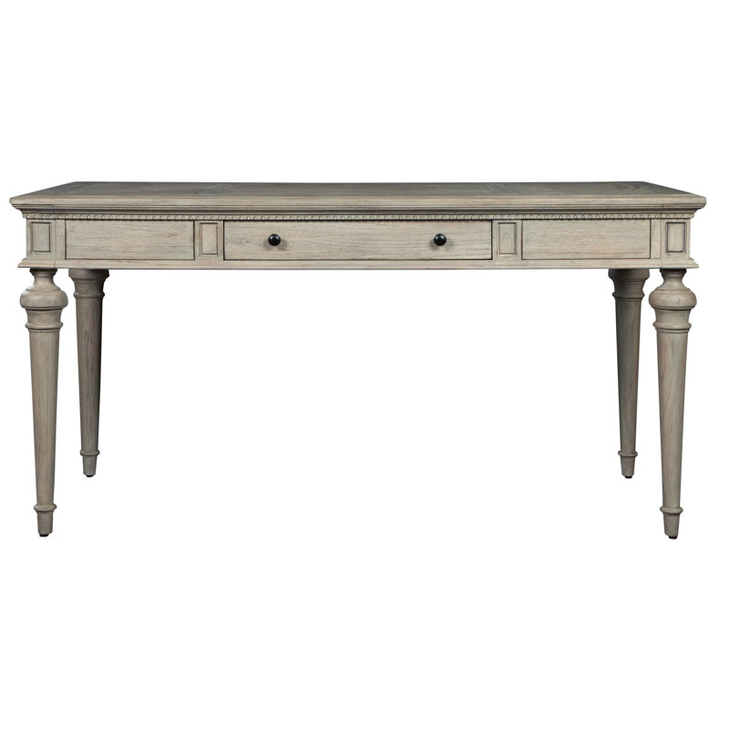 Traditional Brown Wood Writing Desk with Drawers