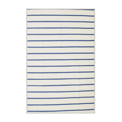 Tapis blanc/bleu contemporain