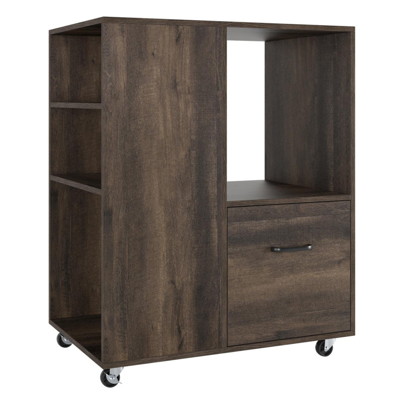 60cm Wide 1 -Drawer Mobile File Cabinet, Dark Brown