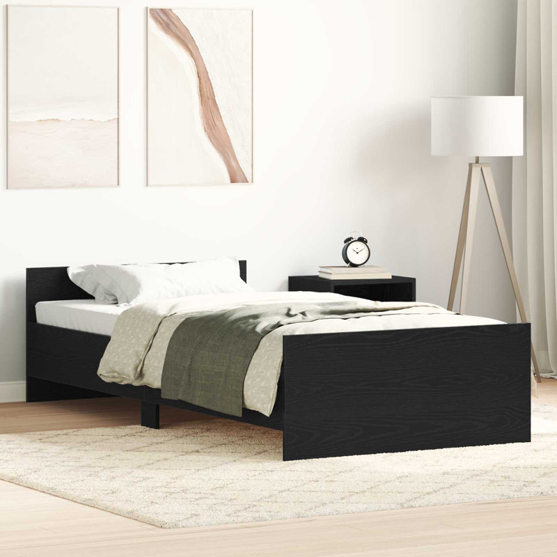 Bed Frame, Black Oak