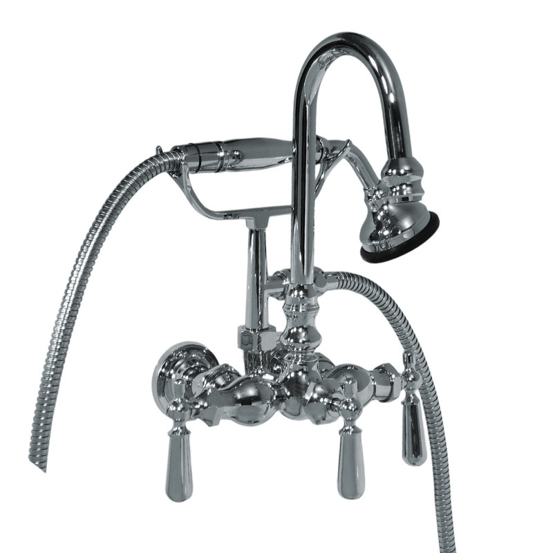 Tub Mount Gooseneck Faucet with Handheld (P0793) by Strom Living, Chrome