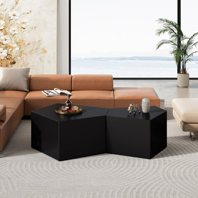 Irregular Pentagon Nesting Coffee Table Set Geometric Coffee Table Set Side Table Set Cocktail Table Set Center table setSet of 2 Pieces Irregular Pentagon Nesting Coffee Table Set Geometric Coffee Table Set Side Table Set Cocktail Table Set Center table setSet of 2 Pieces