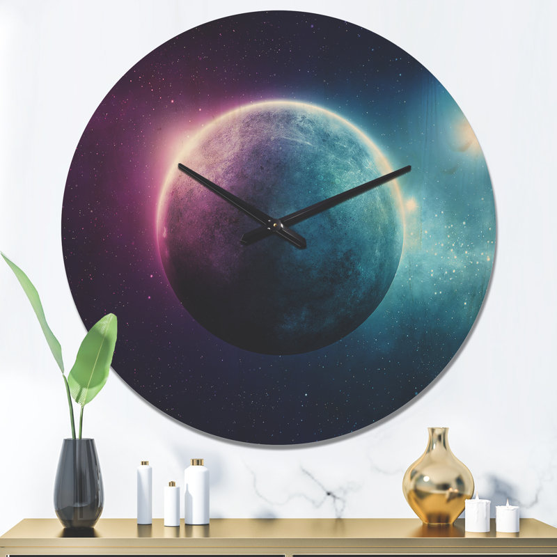 Horloge murale moderne en bois profond, Grand