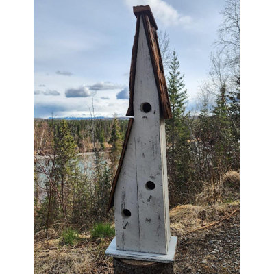 Rustique très grand blanc avec nichoir sans étoile Lean-to-Condo - Abri unique pour les tortues, les pics et les mésanges Ce produit est fait à la main.