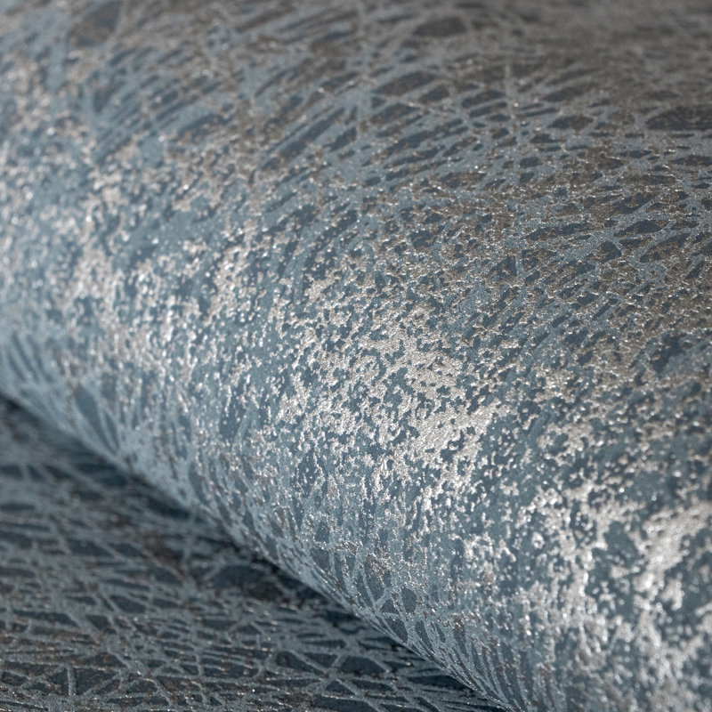 Slow Living Metallic Abstract Texture Wallpaper Roll, Night Blue