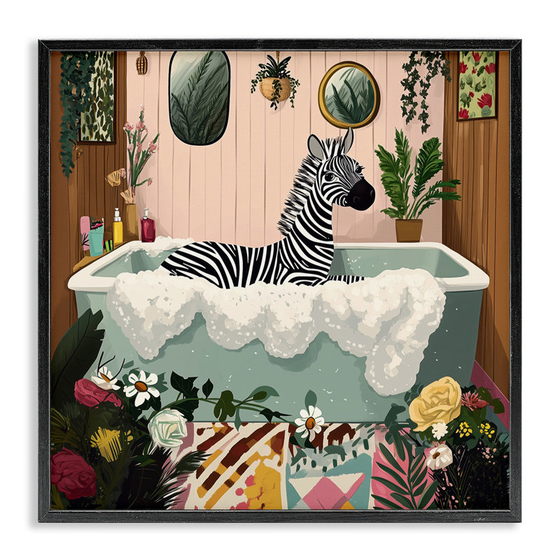 «Clean Bubble Bath», estampe numérique par Annabelle Hall, Giclée encadrée noir minuit, H 24 po x l 24 po