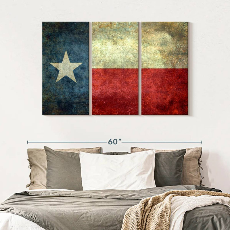 «Texas Texas Wall Art», reproduction d'art sur toile, H 32 po x l 50 po x P 1,25 po