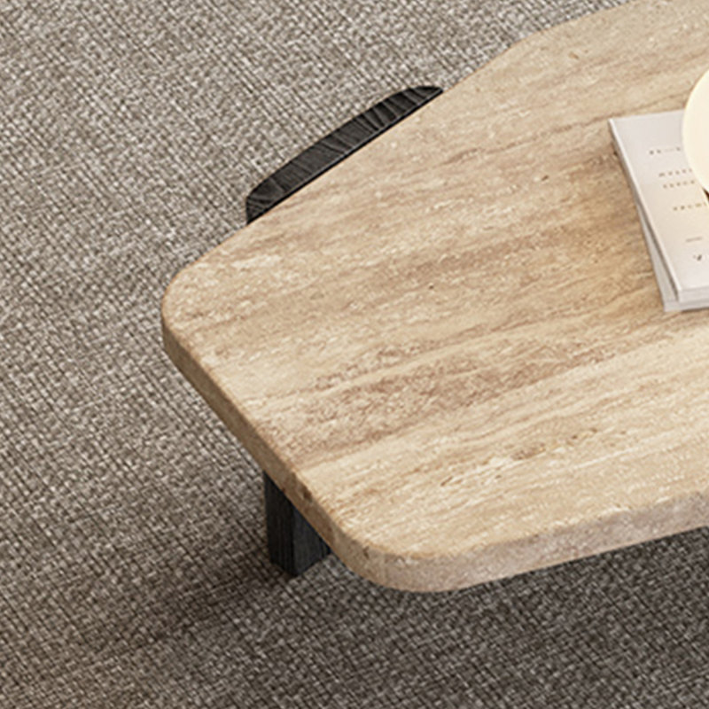 Table basse en pierre naturelle Wabi-sabi, H 13,77 po x L 43,3 po x l 20,47 po, Noir