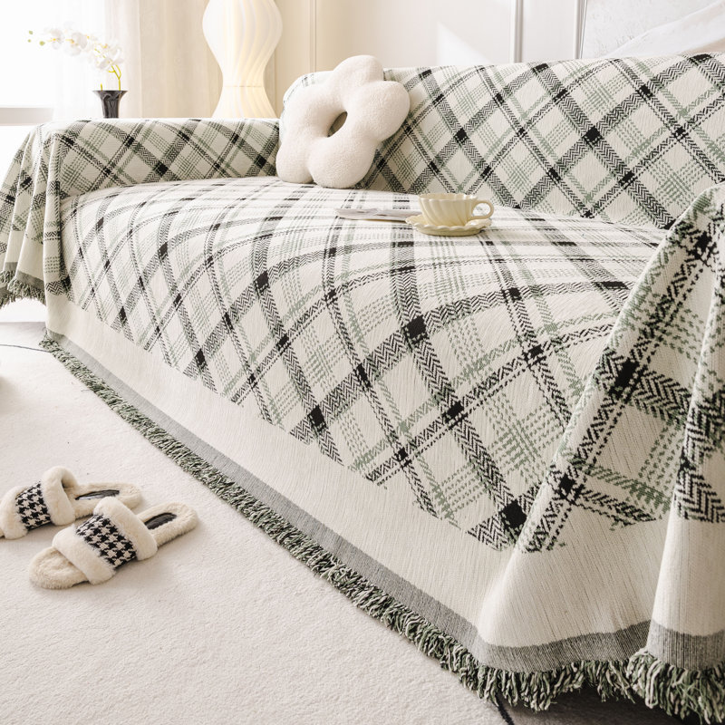Housse pour canapé en chenille de 460 g / m², Vert, L 150 po x P 71 po