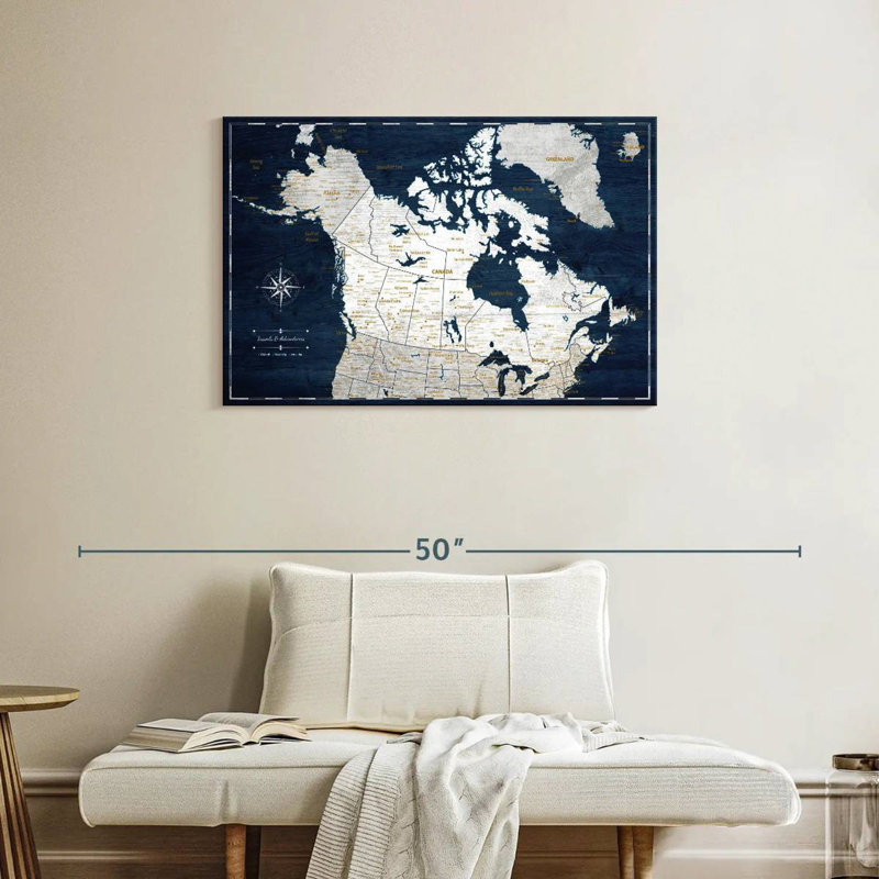 Poussoir Canada Lakelynn sur bleu marine, H 24 po x l 36 po