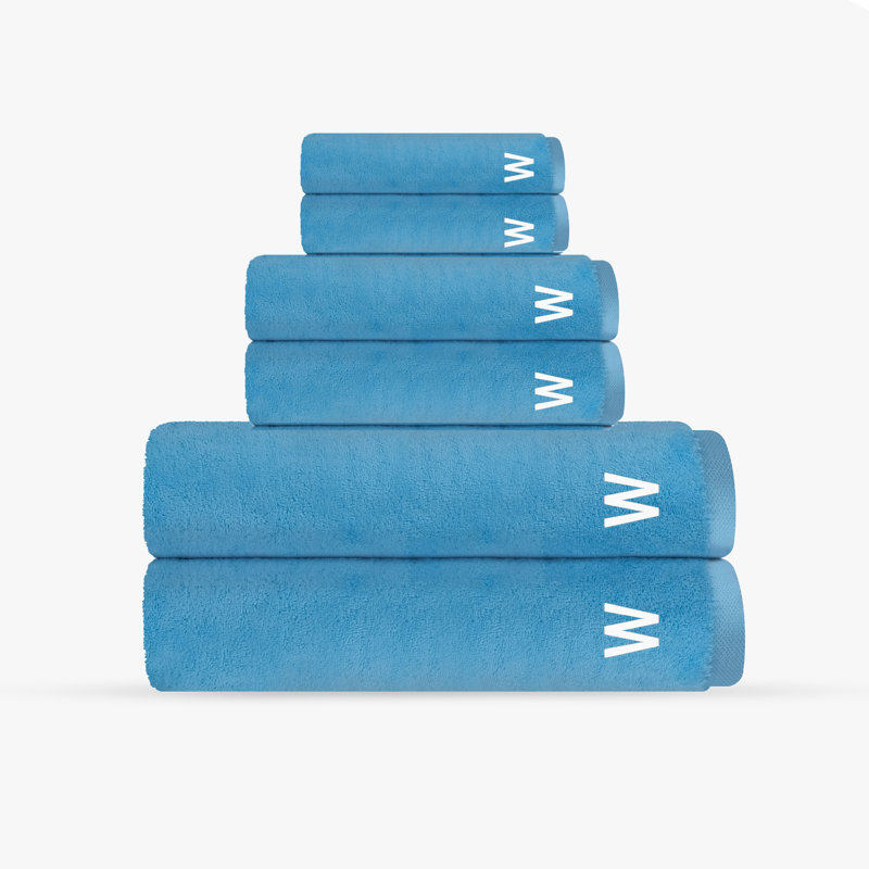 Monogrammed Cloer 6 pcs Turkish Towels Set, Seaglass, W