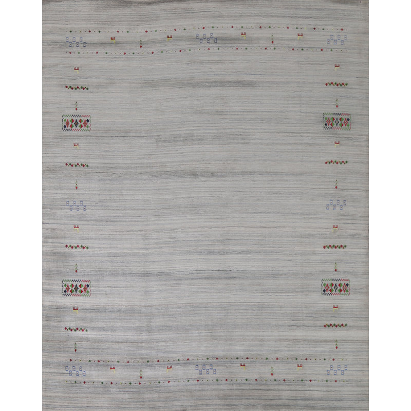Tapis argenté gris Gabbeh