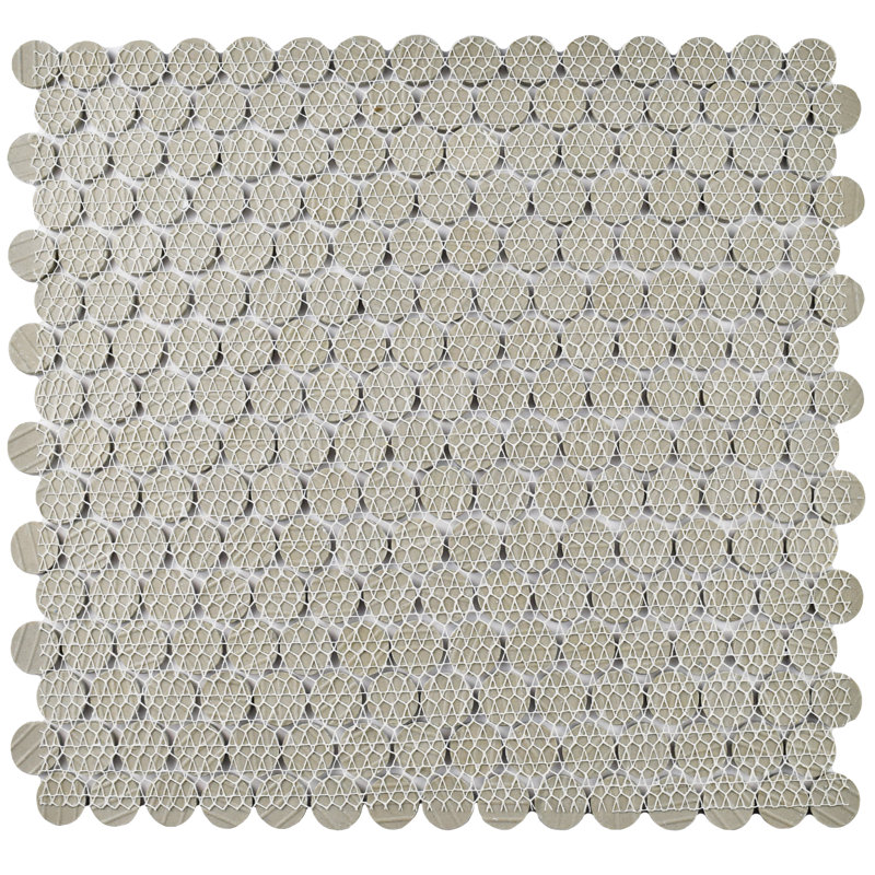 Hudson Penny Round 0.8" x 0.8" Porcelain Penny Round Mosaic Wall & Floor Tile, Gray