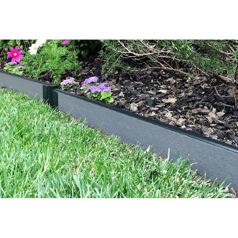 Weathered Wood Composite Straight Landscape Edging Kit