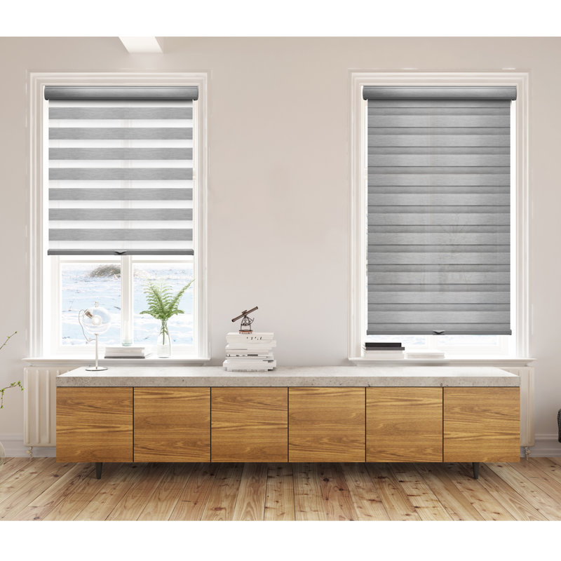 Store zébré sans cordon filtrant la lumière, L 30 po x L 72 po, Blanc