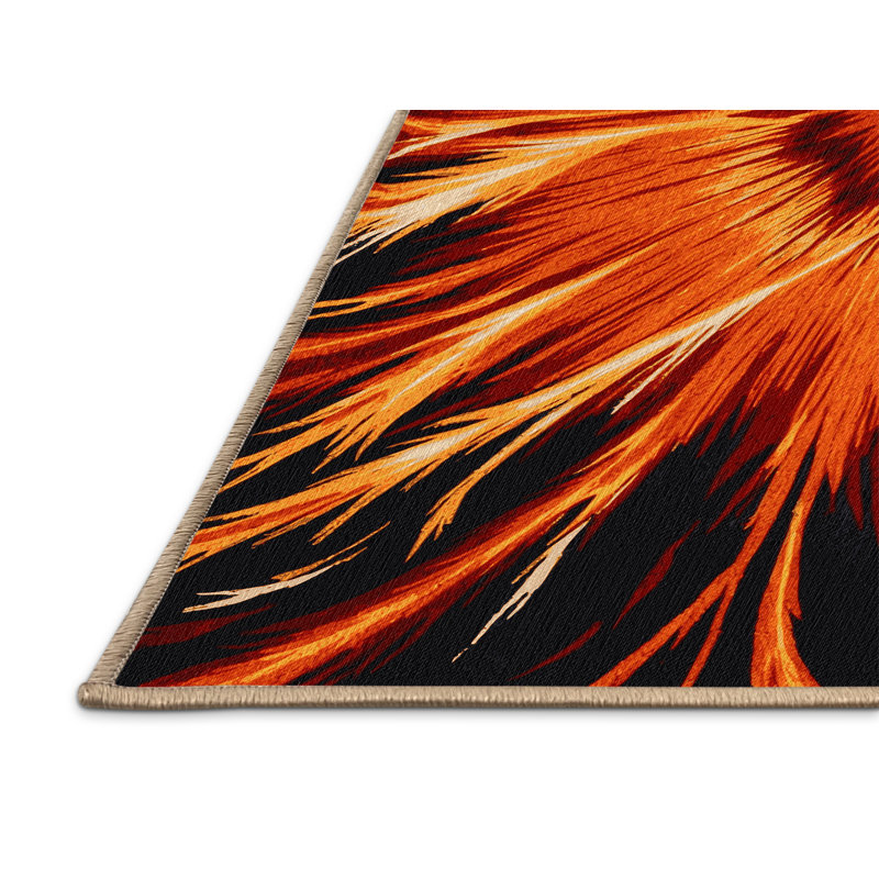 Tapis brun lavable à la machine, Rond 4 pi