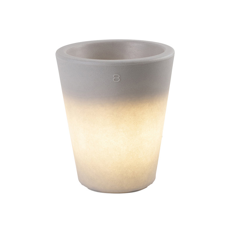 Vita Pot Planter, 39cm H x 34cm W x 34cm D, Grey