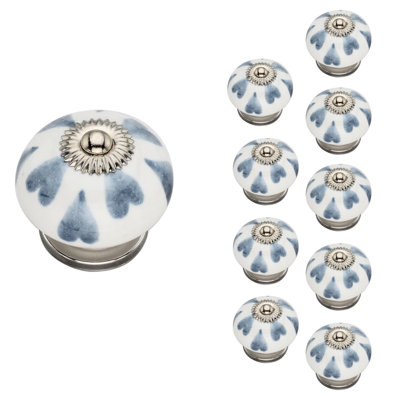 Heart Washed 1 4/7" Gray Cabinet Knob