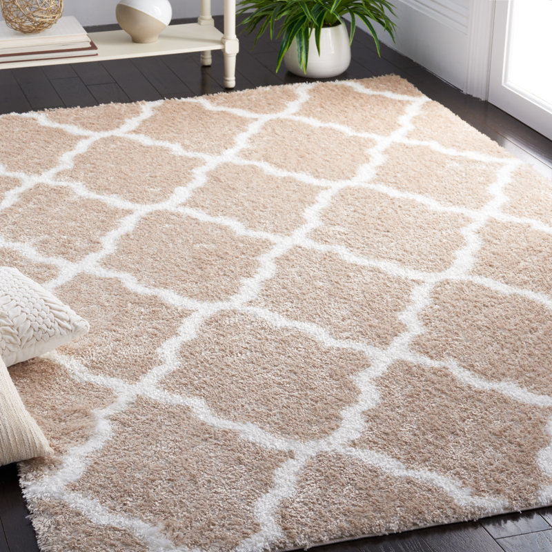 Tapis beige / blanc Daneshia, Rectangle 9 pi x 12 pi