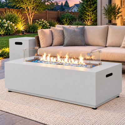 Foyer de table en acier inoxydable, fer et acier thermolaqué l 42 po