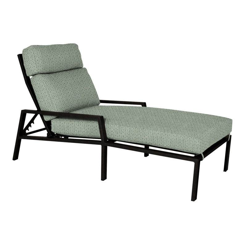 Aris Outdoor Chaise Lounge, Carbon Black, Alcazar Redwood