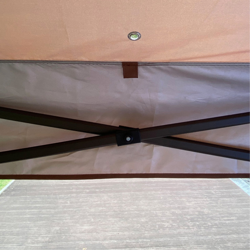 Auvent d'extérieur 11 X 11 pi avec filet à fermeture à glissière amovible, tente d'événement à toit souple à 2 niveaux, convient