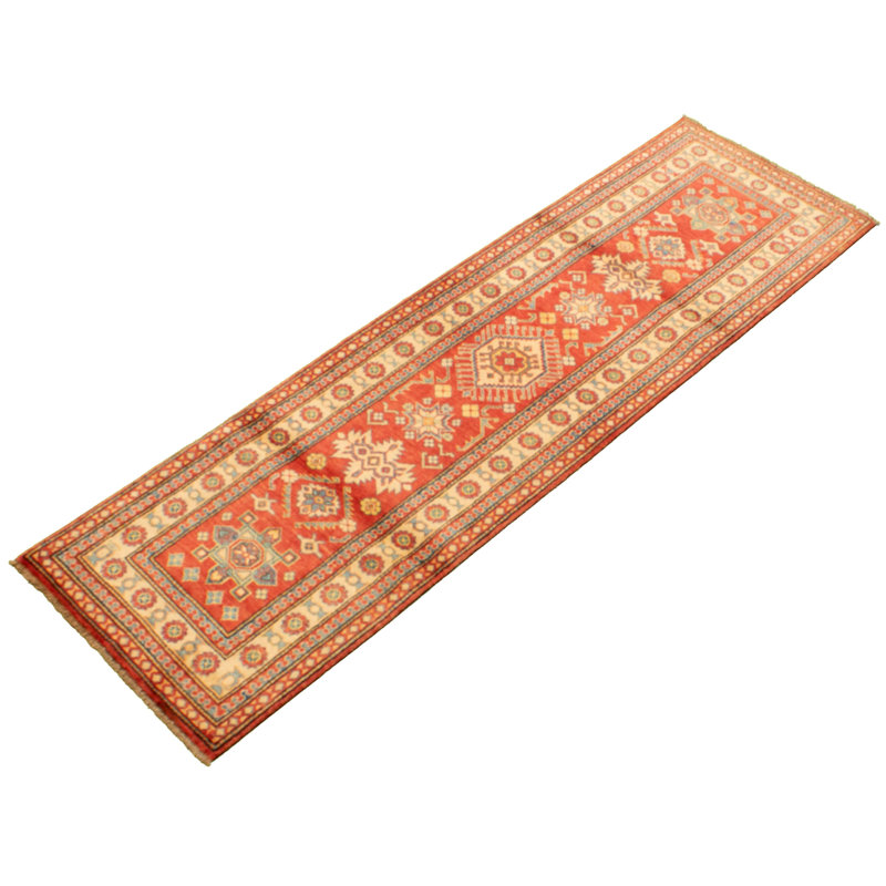 Tapis de couloir en laine noué à la main de conception unique 2 pi 9 po x 8 pi 11 po Dianalys New Age Tapis décoratif en cuivre foncé/Ivoire