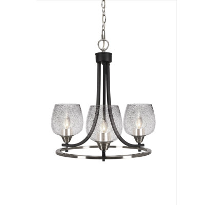 Paramount 3 Light Uplight Chandelier Shown With 6" Bubble Glass