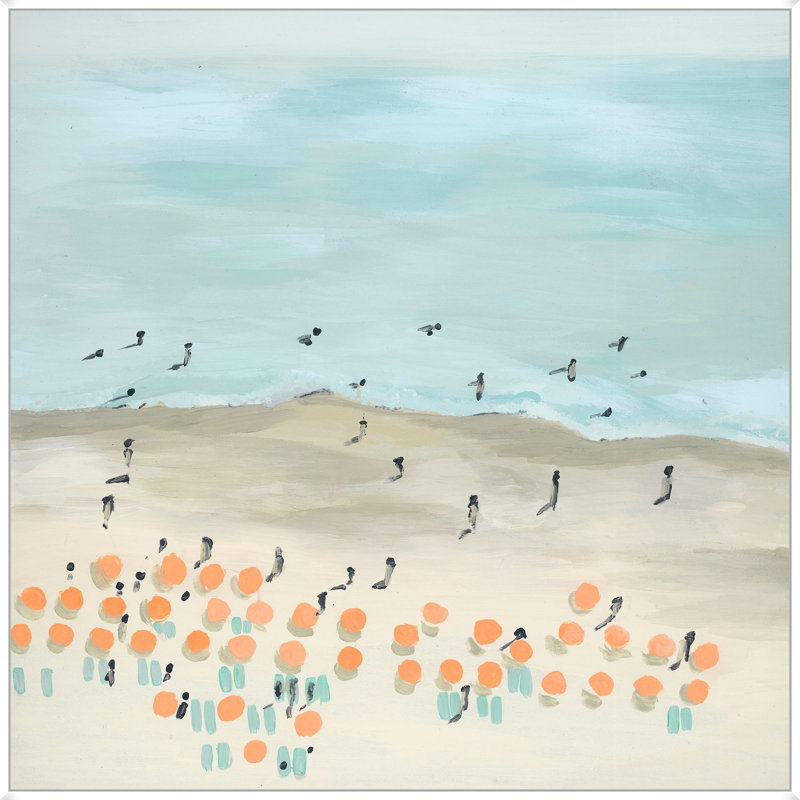 Plage après-midi - Reproduction sur toile avec cadre flottant