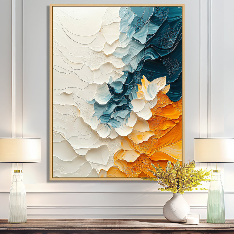 «Omeka Biomorphism Wave to Sand Migre II» - art mural Biomorphism, H 40 po x l 30 po, Impression encadrée sans passe-partout