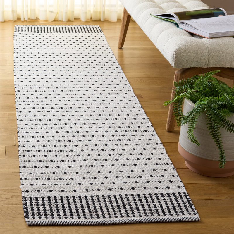Tapis en coton à tissage plat Aitken, Tapis de couloir 2 pi 3 po x 9 pi