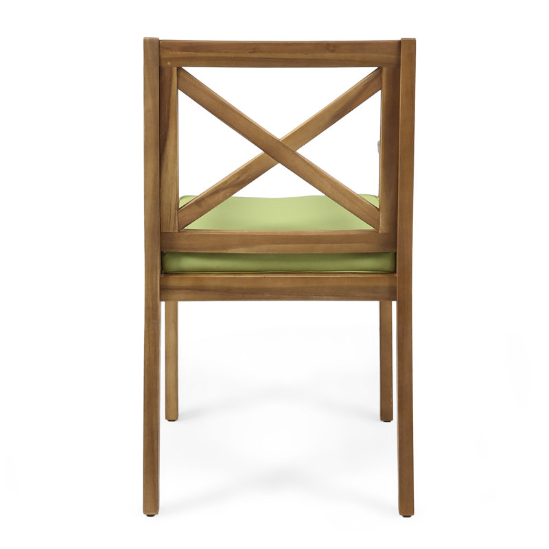 Ensemble de salle à manger en bois avec coussins, 6 chaises et 1 table, pour l'extérieur (terrasse, piscine, jardin).