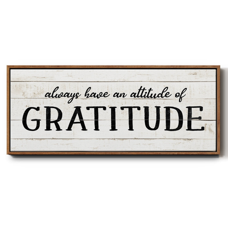 Attitude Gratitude - toile encadrée, H 8 po x l 20 po